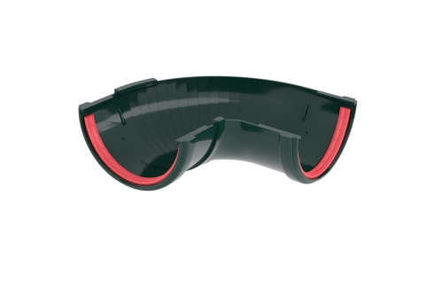 Угол желоба составной 90-150 град.Классика 120 ПВХ Grand Line зелёный (RAL 6005) | Металлобаза Волхонка