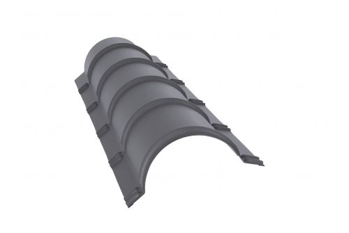 Планка малого конька полукруглого 0,5 Satin с пленкой RAL 7004 сигнальный серый | Металлобаза Волхонка