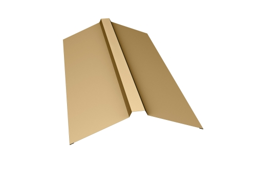 Планка конька прямоугольного 150х30х150 0,45 PE с пленкой RAL 1014 слоновая кость | Металлобаза Волхонка