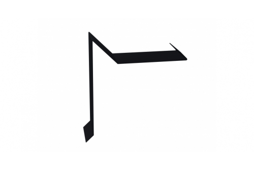 Планка ветровая для мягкой кровли двойная завальцовка 60х30х90 0,45 Drap RAL 9005 черный | Металлобаза Волхонка