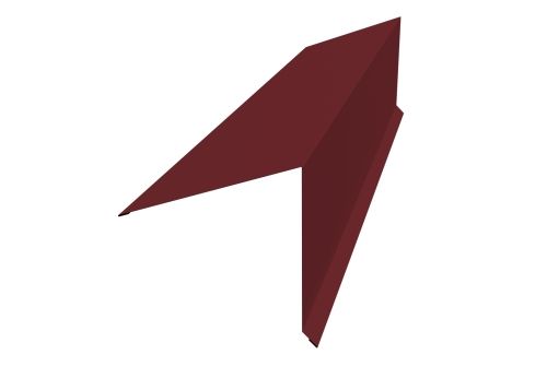 Планка конька односкатной кровли Grand Line 180x160 0,5 Satin Мatt RAL 3005 красное вино | Металлобаза Волхонка