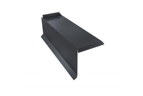 Планка торцевая сегментная 20мм Левая 0,5 GreenCoat Pural BT, matt RR 23 темно-серый (RAL 7024 мокрый асфальт) | Металлобаза Волхонка