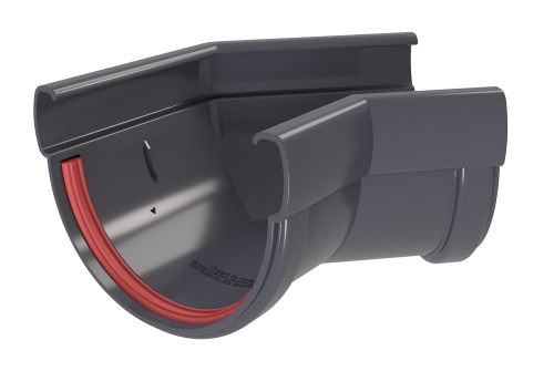 Угол желоба 135 град.Дизайн 135 ПВХ Grand Line графит (RAL 7024) | Металлобаза Волхонка