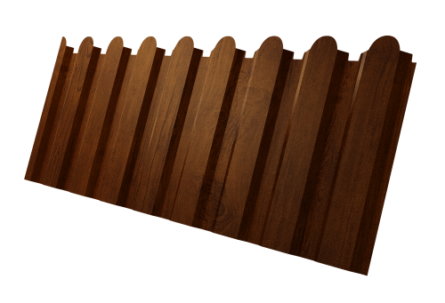 Профнастил С20A фигурный 0,45 Принт Премиум Золотой дуб насыщенный Фреш TwinColor | Металлобаза Волхонка