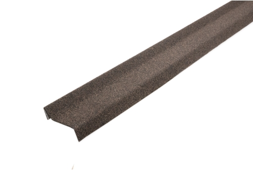 Планка примыкания Grand Line c гранулятом для мягкой кровли коричневая | Металлобаза Волхонка