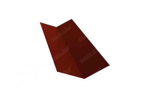 Планка ендовы верхней 145х145 0,5 Satin с пленкой RAL 3009 оксидно-красный | Металлобаза Волхонка