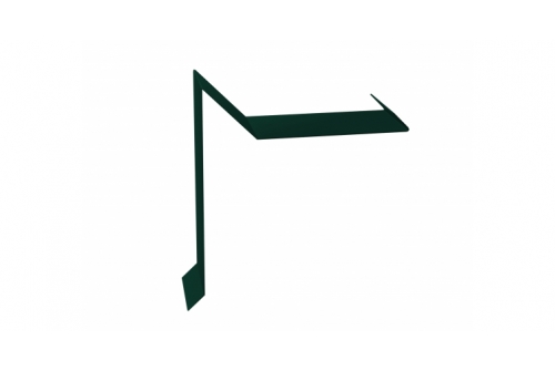 Планка ветровая для мягкой кровли двойная завальцовка 60х30х90 0,5 Velur RAL 6005 зеленый мох | Металлобаза Волхонка