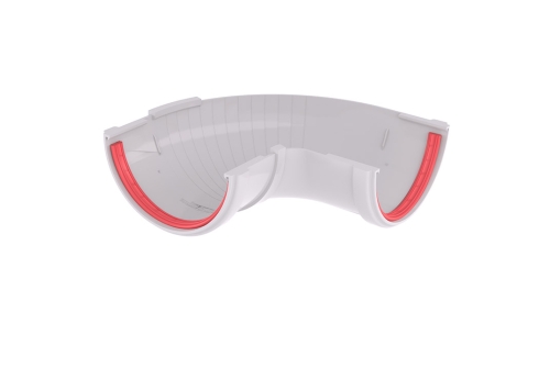 Угол желоба составной 90-150 град.Классика 120 ПВХ Grand Line белый (RAL 9003) | Металлобаза Волхонка