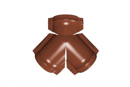 Тройник Y конька полукруглого PurLite Мatt с пленкой RAL 8004 терракота | Металлобаза Волхонка