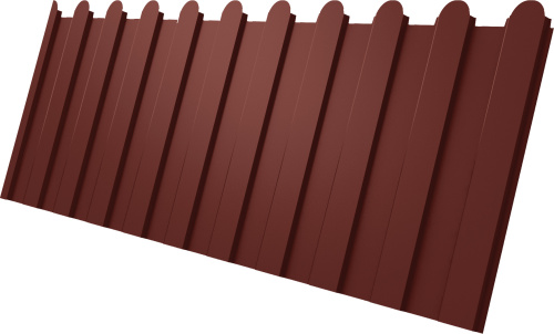 Профнастил С8A в02 фигурный 0,45 ПЭ RAL 3009 оксидно-красный | Металлобаза Волхонка