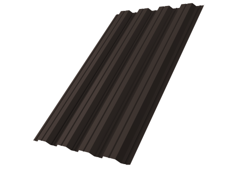 Профнастил НС44A 0,5 PurLite матовый RR 32 темно-коричневый | Металлобаза Волхонка