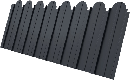 Профнастил C10A фигурный 0,5 Velur RAL 7024 мокрый асфальт | Металлобаза Волхонка