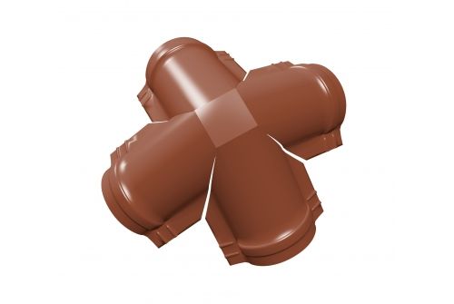 Четверник конька малого полукруглого PurLite Мatt с пленкой RAL 8004 терракота | Металлобаза Волхонка