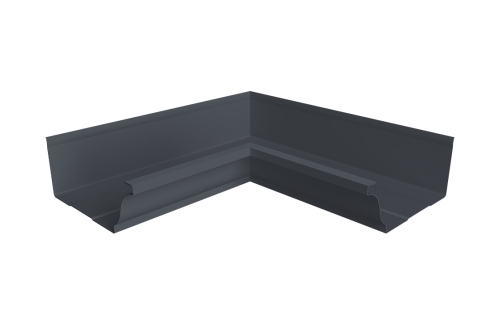 Угол желоба со сварным швом внутренний Vortex Project 210мм RAL 7024 мокрый асфальт | Металлобаза Волхонка