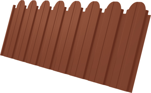 Профнастил C10B фигурный 0,5 Сатин RAL 8004 терракота | Металлобаза Волхонка