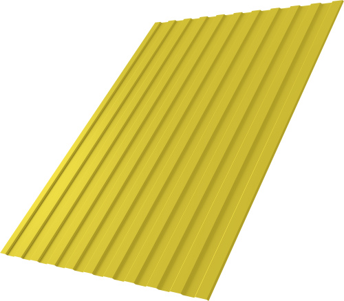 Профнастил С8A в01 0,45 ПЭ с пленкой RAL 1018 цинково-желтый | Металлобаза Волхонка