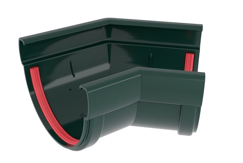 Угол желоба 135 град.Дизайн 135 ПВХ Grand Line зелёный (RAL 6005) | Металлобаза Волхонка