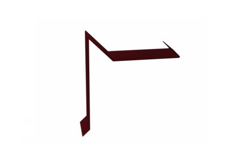 Планка ветровая для мягкой кровли двойная завальцовка 60х30х90 0,5 Velur RAL 3005 красное вино | Металлобаза Волхонка