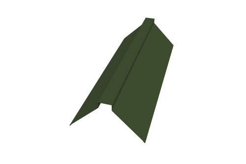 Планка конька плоского 175х50х175 0,5 GreenCoat Pural BT, matt RR 11 темно-зеленый (RAL 6020 хромовая зелень) | Металлобаза Волхонка