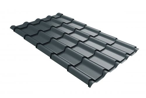 Металлочерепица камея 0,5 RAL 7016 антрацитово-серый | Металлобаза Волхонка