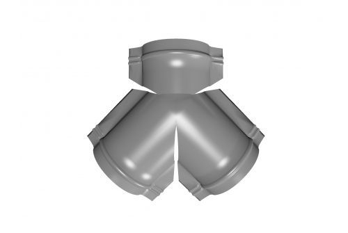 Тройник Y конька полукруглого Satin с пленкой RAL 7004 сигнальный серый | Металлобаза Волхонка