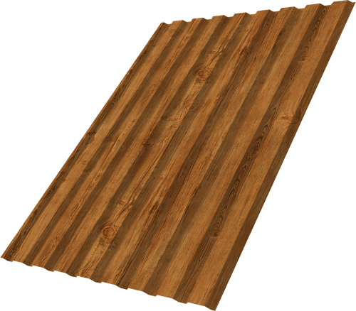 Профнастил С20A 0,45 Принт Элит Золотой дуб TwinColor | Металлобаза Волхонка