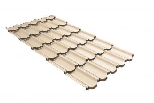 Металлочерепица квинта плюс c 3D резом 0,5 RAL 1015 светлая слоновая кость | Металлобаза Волхонка