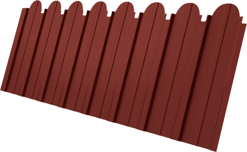 Профнастил C10A фигурный 0,45 ПЭ RAL 3009 оксидно-красный | Металлобаза Волхонка