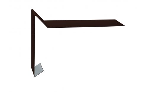 Планка ветровая для мягкой кровли 100х20х70 0,5 Satin с пленкой RAL 8017 шоколад | Металлобаза Волхонка