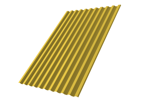 Профнастил С21R 0,45 ПЭ с пленкой RAL 1018 цинково-желтый | Металлобаза Волхонка