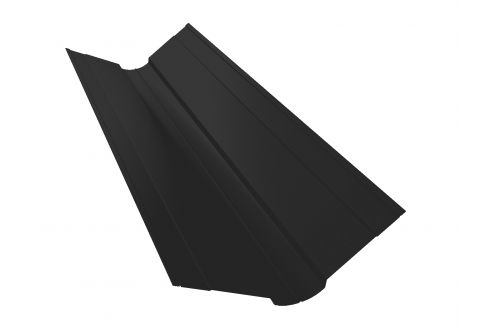 Планка ендовы верхней фигурной 100x100 0,5 Velur RAL 9005 черный | Металлобаза Волхонка
