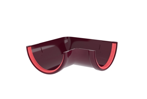 Угол желоба 90 град.Классика 120 ПВХ Grand Line бордо (RAL 3005) | Металлобаза Волхонка