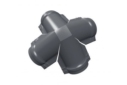 Четверник конька малого полукруглого GreenСoat Pural с пленкой RR 23 темно-серый (RAL 7024 мокрый асфальт) | Металлобаза Волхонка