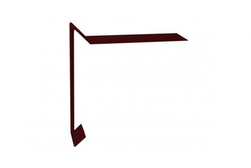 Планка ветровая для мягкой кровли 130х25х100 0,5 Velur RAL 3005 красное вино | Металлобаза Волхонка