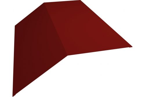 Планка конька плоского 190х190 0,5 Satin с пленкой RAL 3011 коричнево-красный | Металлобаза Волхонка