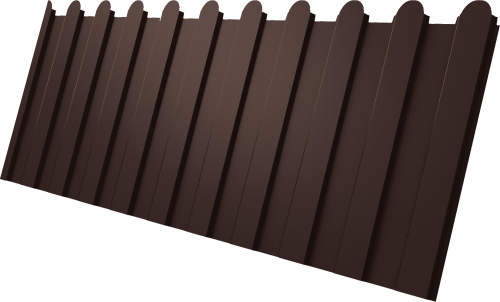 Профнастил С8A в02 фигурный 0,5 Velur с пленкой RAL 8017 шоколад | Металлобаза Волхонка