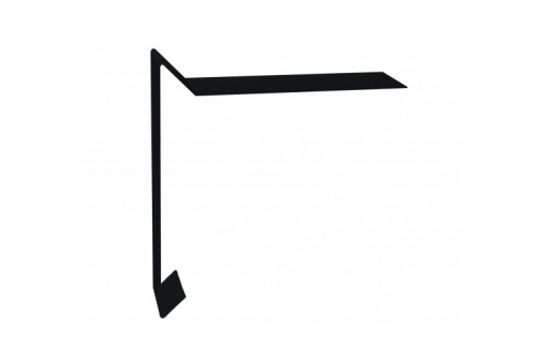 Планка ветровая для мягкой кровли 130х25х100 0,5 Velur RAL 9005 черный | Металлобаза Волхонка