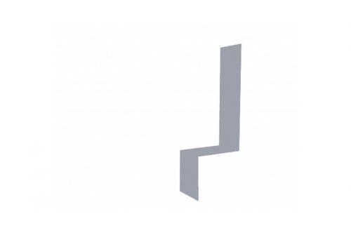 Планка примыкание боковое фальц 0,45 PE с пленкой RAL 9006 бело-алюминиевый | Металлобаза Волхонка