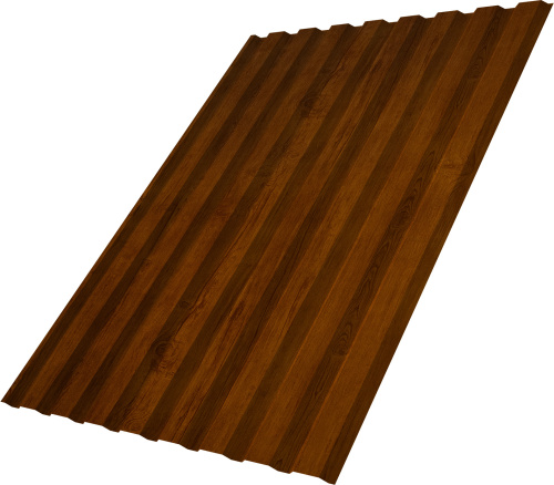 Профнастил С20A 0,45 Принт Премиум с пленкой Золотой дуб насыщенный Фреш TwinColor | Металлобаза Волхонка