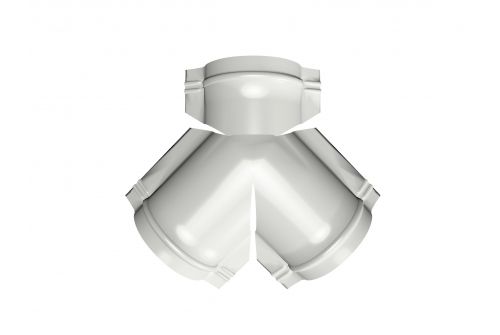 Тройник Y конька полукруглого Satin с пленкой RAL 9003 сигнальный белый | Металлобаза Волхонка