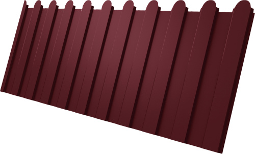 Профнастил С8A в02 фигурный 0,4 ПЭ с пленкой RAL 3005 красное вино | Металлобаза Волхонка