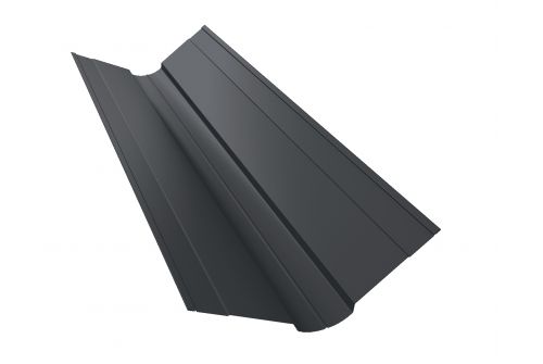 Планка ендовы верхней фигурной 100x100 0,45 Drap RAL 7024 мокрый асфальт | Металлобаза Волхонка