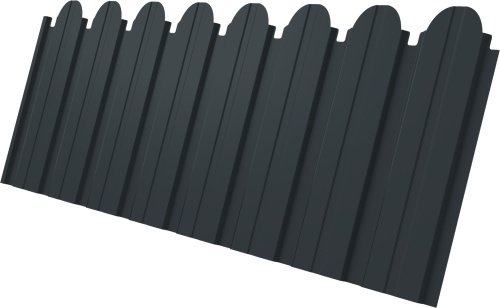 Профнастил C10B фигурный 0,5 Velur RAL 7016 антрацитово-серый | Металлобаза Волхонка