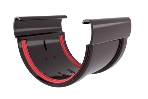 Соединитель желобов Дизайн 135 ПВХ Grand Line коричневый (RR32) | Металлобаза Волхонка