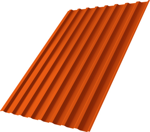 Профнастил С20B 0,45 ПЭ с пленкой RAL 2004 оранжевый | Металлобаза Волхонка