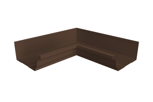 Угол желоба со сварным швом внутренний Vortex Project 210мм RAL 8017 шоколад | Металлобаза Волхонка