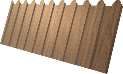 Профнастил С8A в02 фигурный 0,45 Принт Элит с пленкой Медовое дерево TwinColor | Металлобаза Волхонка