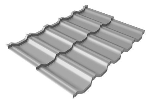 Металлочерепица модульная квинта Uno c 3D резом 0,5 RAL 7004 сигнальный серый | Металлобаза Волхонка