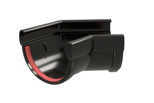 Угол желоба 135 град.Дизайн 135 ПВХ GL черный (RAL 9005) | Металлобаза Волхонка