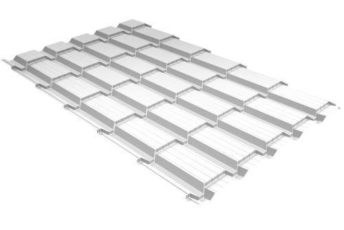 Металлочерепица Верховье квадро профи 0,45 Полиэстер RAL 9003 сигнальный белый | Металлобаза Волхонка